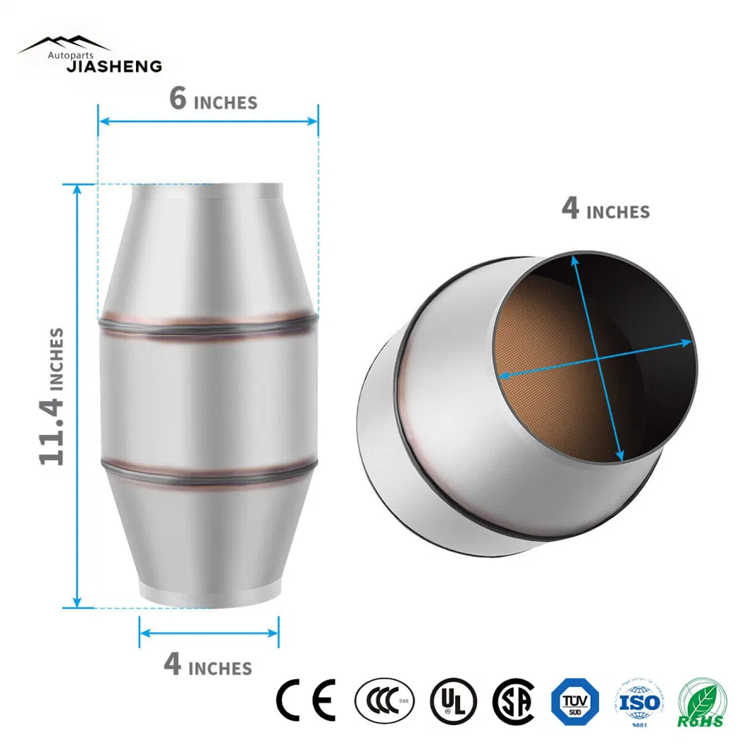 4" Inlet Outlet Universal Catalytic Converter Exhaust Manifold Catalyst Direct Fit Auto Catalytic Converter